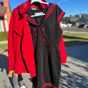 Vintage Red and Black Sailor Dress